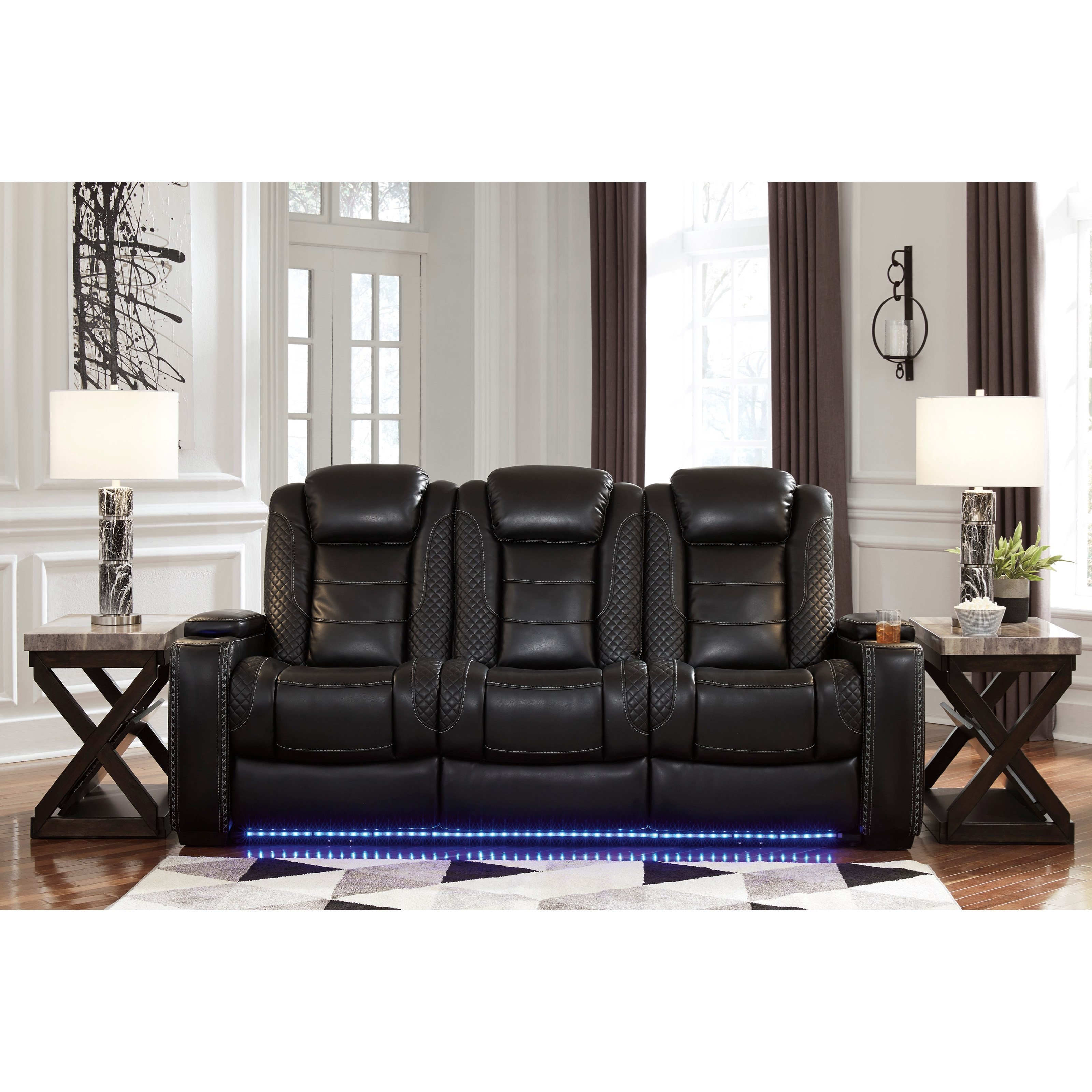 Ashley dunwell power reclining sofa with adjustable headrest online